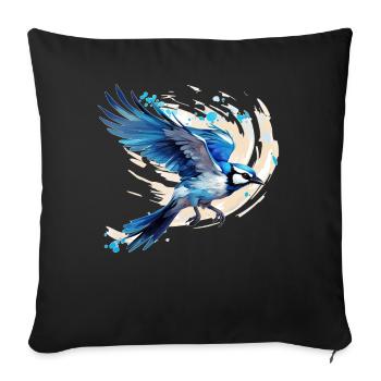 Blue Jay Bird Watching Vintage Birding Birdwatcher - Sofakissenbezug 45 x 45 cm - Schwarz - Vorne