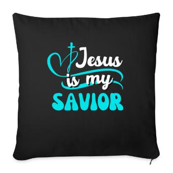 Jesus Is My Savior - Bible Christian Faith - Sofa pillowcase 17,3'' x 17,3'' (45 x 45 cm) - black - Front