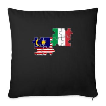 Malaysia Italy Vintage Flag Malaysian - Sofa pillowcase 17,3'' x 17,3'' (45 x 45 cm) - black - Front
