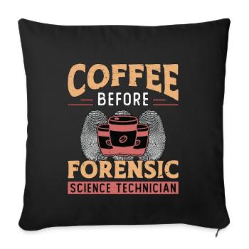 Forensic Science Coffee Fingerprints Coffee Lover - Sofa pillowcase 17,3'' x 17,3'' (45 x 45 cm) - black - Front