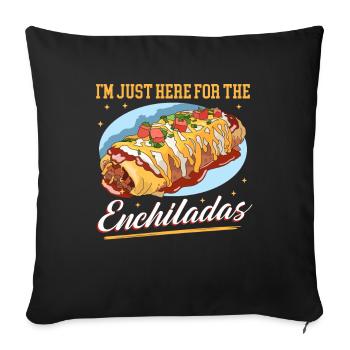Eating Enchilada | Lover Enchiladas Gift - Sofa pillowcase 17,3'' x 17,3'' (45 x 45 cm) - black - Front