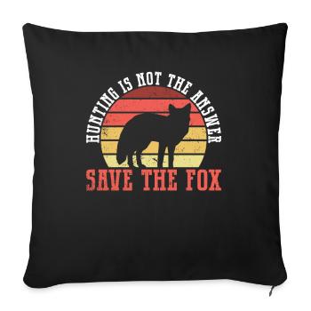 Accessoires de chasse anti-renards - Housse de coussin décorative 45 x 45 cm - noir - Devant