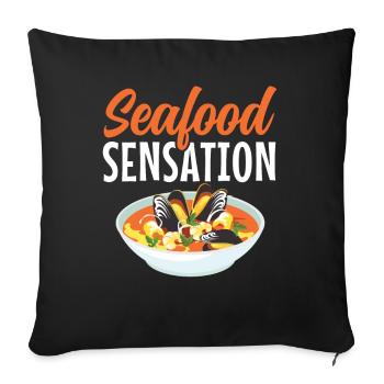 Cioppino Lover Foodie Food American Sea - Sofa pillowcase 17,3'' x 17,3'' (45 x 45 cm) - black - Front