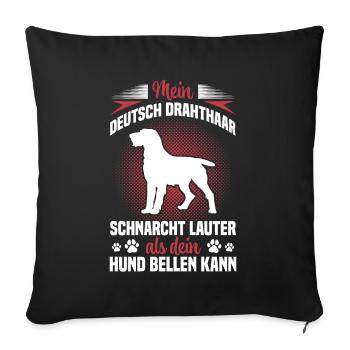 German wirehaired dog snores louder - Sofa pillowcase 17,3'' x 17,3'' (45 x 45 cm) - black - Front