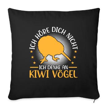 Pensez au bouquet de bécasses de Kiwi Bird - Housse de coussin décorative 45 x 45 cm - noir - Devant