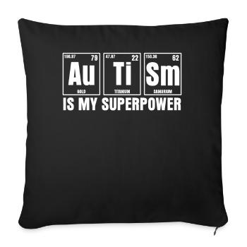 Autisme Autiste Blague Autiste - Housse de coussin décorative 45 x 45 cm - noir - Devant