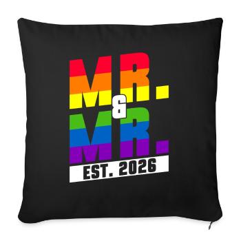 Gay Pride Wedding 2026 Gay Marriage - Sofa pillowcase 17,3'' x 17,3'' (45 x 45 cm) - black - Front