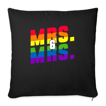 Mariage Gay Pride Mariage Gay - Housse de coussin décorative 45 x 45 cm - noir - Devant