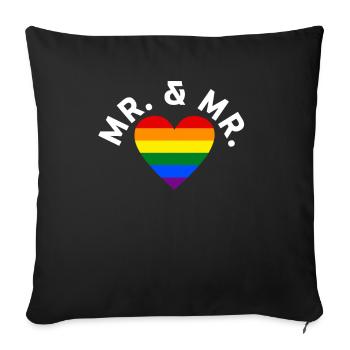 Mariage Gay Pride Mariage Gay - Housse de coussin décorative 45 x 45 cm - noir - Devant