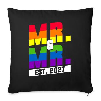 Mariage Gay Pride 2027 Mariage gay - Housse de coussin décorative 45 x 45 cm - noir - Devant