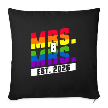 Gay Pride Wedding 2026 Lesbian Gay Marriage - Sofa pillowcase 17,3'' x 17,3'' (45 x 45 cm) - black - Front