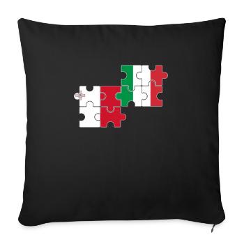 Malte, Italie, drapeau, Italien, Maltais - Housse de coussin décorative 45 x 45 cm - noir - Devant