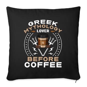 Amoureux de la mythologie grecque avant l’amateur de café antique - Housse de coussin décorative 45 x 45 cm - noir - Devant