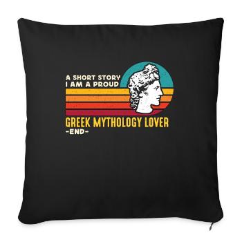Amoureux de la mythologie grecque Une histoire courte Mythologie Dieux - Housse de coussin décorative 45 x 45 cm - noir - Devant