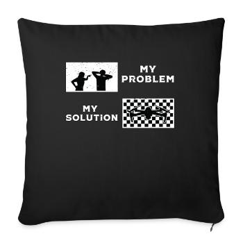 Drone Racing Lover My Problem My Pictogram Dad Mom - Sofakissenbezug 45 x 45 cm - Schwarz - Vorne