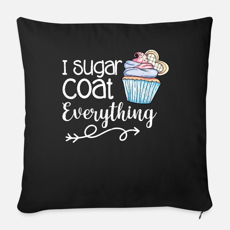 Cupcake - Housse de coussin décorative 45 x 45 cm - noir