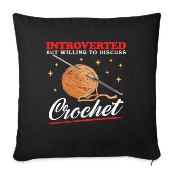 Crochet Crochet Crochet Crochet Cadeau - Housse de coussin décorative 45 x 45 cm - noir - Devant