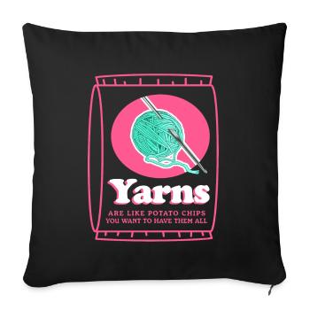 Crochet Crochet fil | Crochet Crochet Cadeau - Housse de coussin décorative 45 x 45 cm - noir - Devant