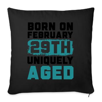 Happy Birthday Leap Year February 29 Leap Day - Sofa pillowcase 17,3'' x 17,3'' (45 x 45 cm) - black - Front