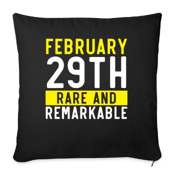 Happy Birthday Leap Year February 29 Leap Day - Sofa pillowcase 17,3'' x 17,3'' (45 x 45 cm) - black - Front
