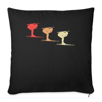Variété de couleurs dans la discipline du biathlon - Housse de coussin décorative 45 x 45 cm - noir - Devant