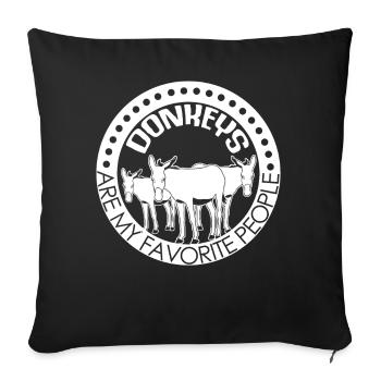 Blague d’âne avec des ânes - Housse de coussin décorative 45 x 45 cm - noir - Devant