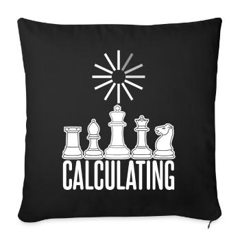 Chess Calculating Chess Board - Sofa pillowcase 17,3'' x 17,3'' (45 x 45 cm) - black - Front
