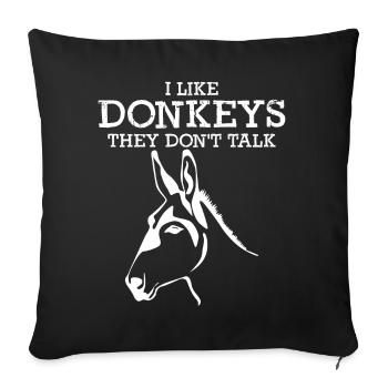 Ânes Blague Âne - Housse de coussin décorative 45 x 45 cm - noir - Devant