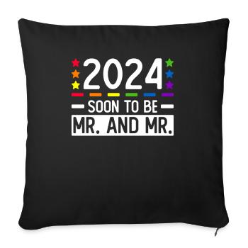Mariage Gay Pride Mariage Gay - Housse de coussin décorative 45 x 45 cm - noir - Devant
