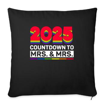 Gay Pride Lesbian Wedding 2025 Gay Marriage - Sofa pillowcase 17,3'' x 17,3'' (45 x 45 cm) - black - Front