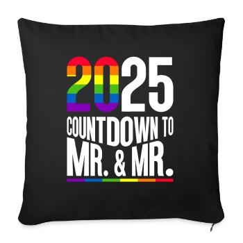 Gay Pride Wedding 2025 Gay Marriage - Sofa pillowcase 17,3'' x 17,3'' (45 x 45 cm) - black - Front
