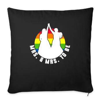 Gay Pride Mariage Lesbien Mariage Gay - Housse de coussin décorative 45 x 45 cm - noir - Devant