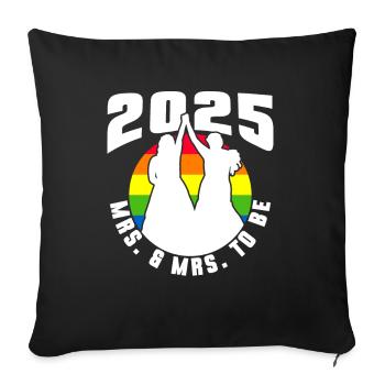 Gay Pride Lesbian Wedding 2025 Gay Marriage - Sofa pillowcase 17,3'' x 17,3'' (45 x 45 cm) - black - Front
