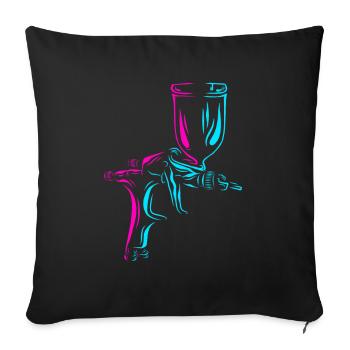 Peinture de carrosserie de véhicule automobile de pulvérisation de voiture - Housse de coussin décorative 45 x 45 cm - noir - Devant