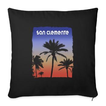 San Clemente California Sunset Vacation Souvenir - Sofa pillowcase 17,3'' x 17,3'' (45 x 45 cm) - black - Front