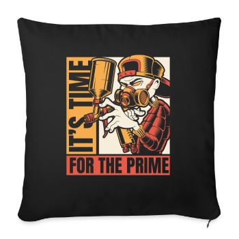 It's Time For The Prime Car Spray Automotive Car - Sofa pillowcase 17,3'' x 17,3'' (45 x 45 cm) - black - Front