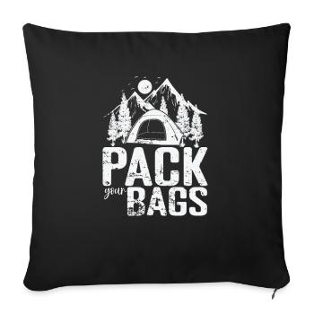 Faites vos valises Camping Vacances Liberté - Housse de coussin décorative 45 x 45 cm - noir - Devant