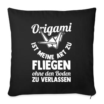 Japanese Folding Art Origami - Sofa pillowcase 17,3'' x 17,3'' (45 x 45 cm) - black - Front