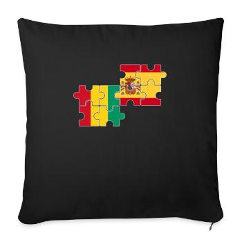 Guinée Espagne Drapeau Guinée espagnole - Housse de coussin décorative 45 x 45 cm - noir - Devant