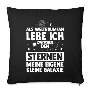 Astrologie, Astrologue, Astronaute, Univers, Espace - Housse de coussin décorative 45 x 45 cm - noir - Devant