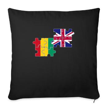 Guinée Drapeau du Royaume-Uni Guinée britannique - Housse de coussin décorative 45 x 45 cm - noir - Devant