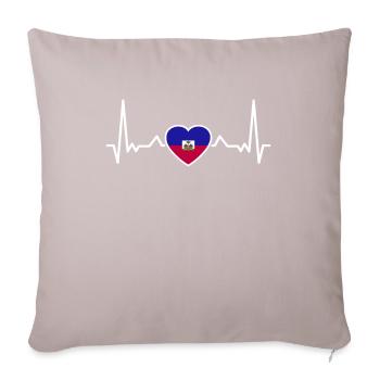Haiti Heartbeat Haitian Flag Haitian - Sofa pillowcase 17,3'' x 17,3'' (45 x 45 cm) - light taupe - Front