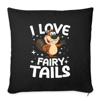 I Love Fairy Tails Biber - Sofakissenbezug 45 x 45 cm - Schwarz - Vorne