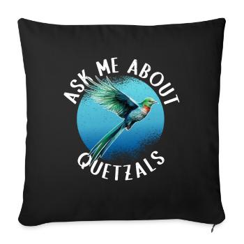 Quetzal Bird Guatemala Birds Gift - Sofa pillowcase 17,3'' x 17,3'' (45 x 45 cm) - black - Front