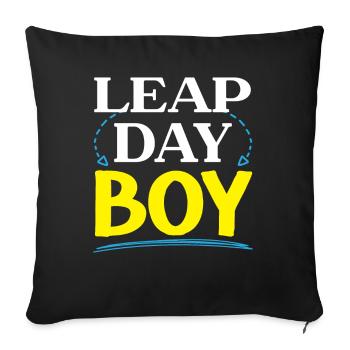 Happy Birthday Leap Year February 29 Leap Day - Sofa pillowcase 17,3'' x 17,3'' (45 x 45 cm) - black - Front