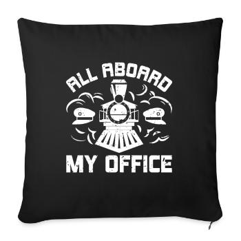 All Abroad My Office - Train Driver Train Driver - Sofa pillowcase 17,3'' x 17,3'' (45 x 45 cm) - black - Front