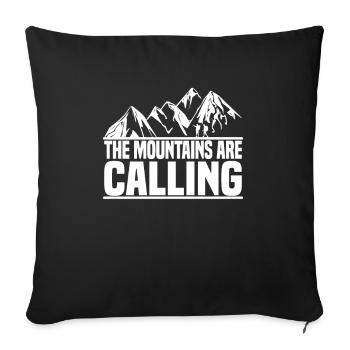 The mountains call mountaineers - Sofa pillowcase 17,3'' x 17,3'' (45 x 45 cm) - black - Front