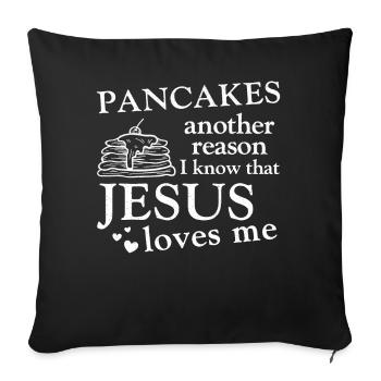 Amoureux des crêpes Enfants Jésus Foi - Housse de coussin décorative 45 x 45 cm - noir - Devant