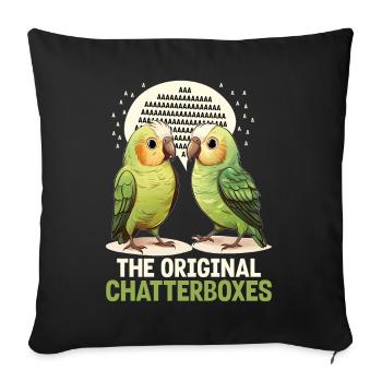 Cute Quaker Parrot Green Monk Parakeet Funny Bird - Sofakissenbezug 45 x 45 cm - Schwarz - Vorne