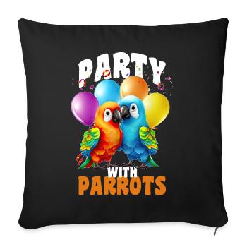 Kawaii Birthday Parrot Cute Parakeet Bird Lover - Sofakissenbezug 45 x 45 cm - Schwarz - Vorne